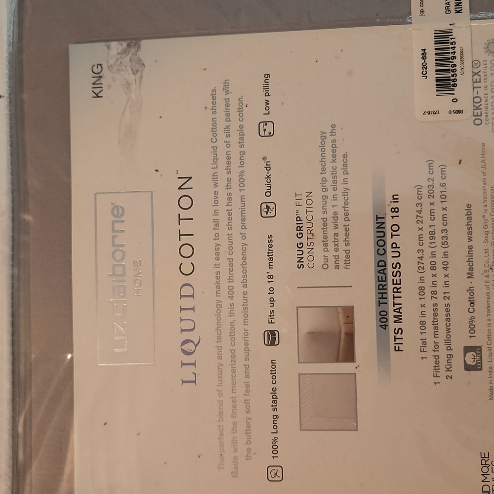 Liz Claiborne king size sheet set